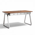 Modern wooden office desk with metal legs 150 x 70 x 75cm and three drawers