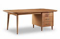 Wooden office desk with three drawers and cable management system 160 x 80 x 75cm