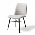 Upholstered dining chair with metal legs 45 x 45 x 85cm in light gray