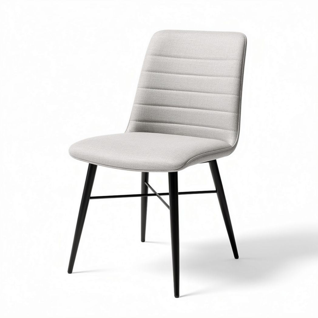 Upholstered dining chair with metal legs 45 x 45 x 85cm in light gray