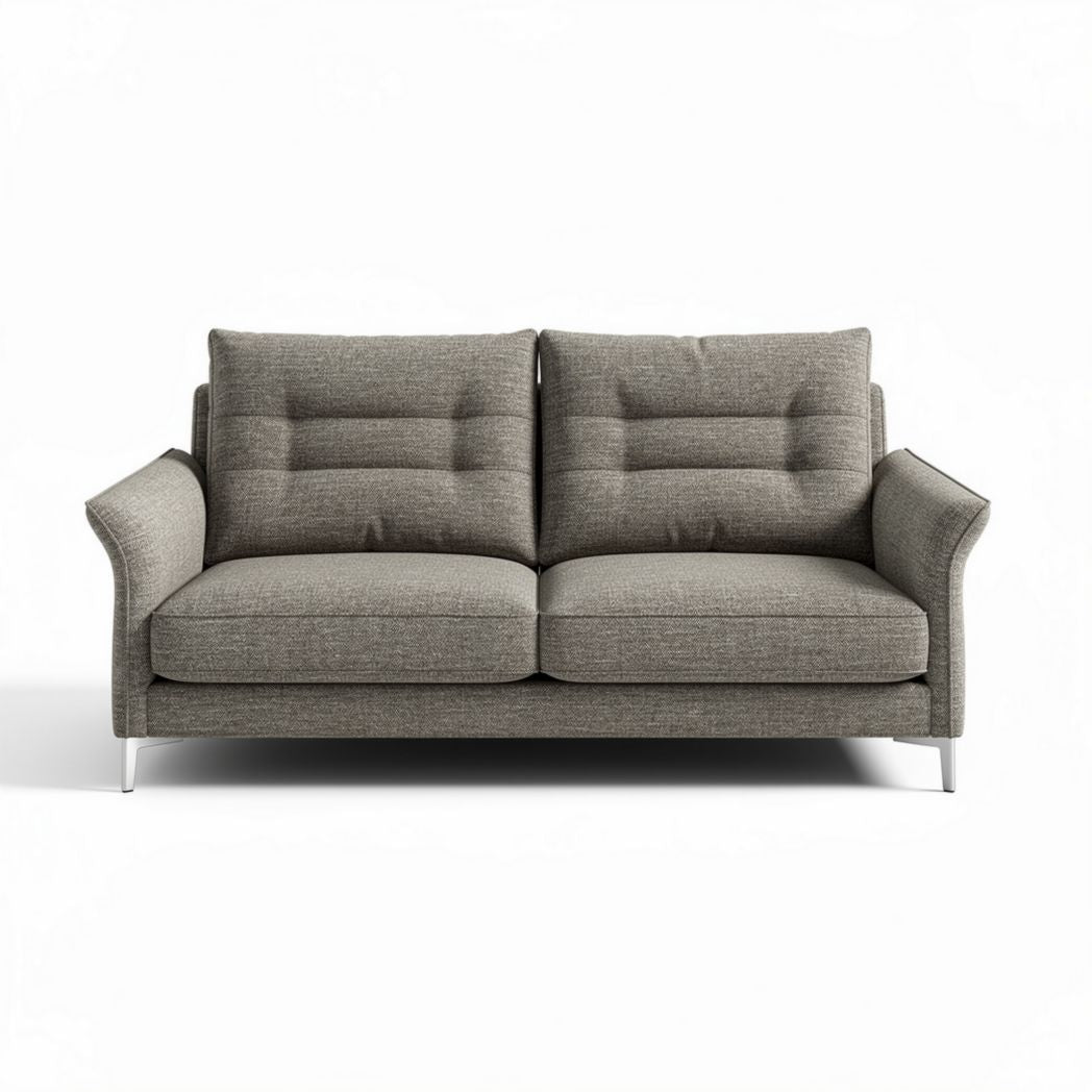 Gray fabric two-seater sofa with contemporary design 180 x 90 x 85cm